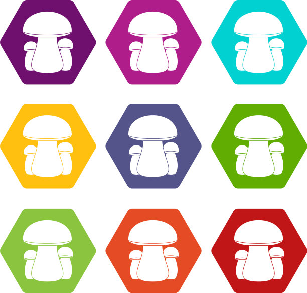 蘑菇图标设置六面体颜色图片下载