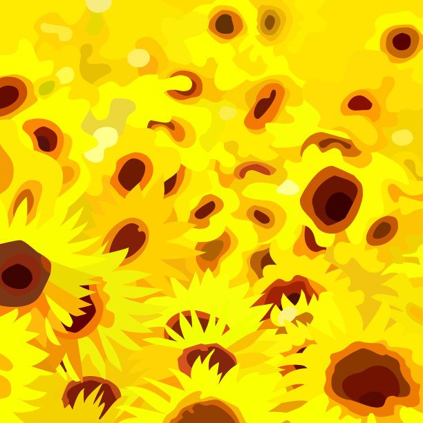 抽象画了一片黄花田图片下载