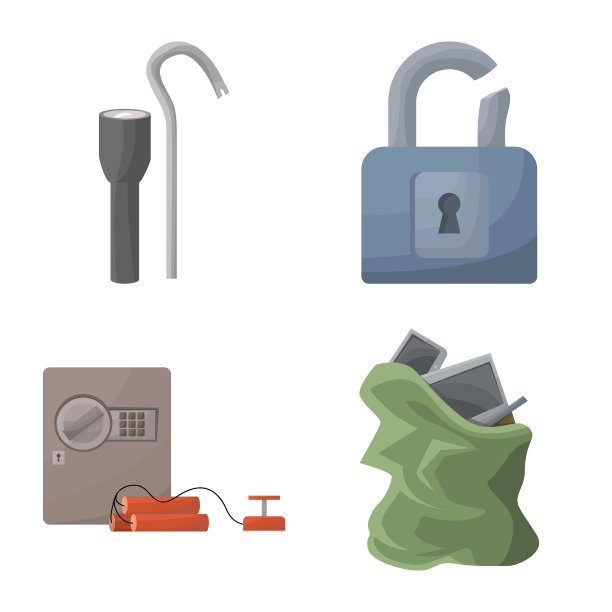 设计犯罪和警察的图标集图片下载