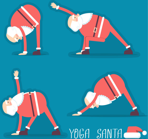 圣诞老人独自做瑜伽图片下载