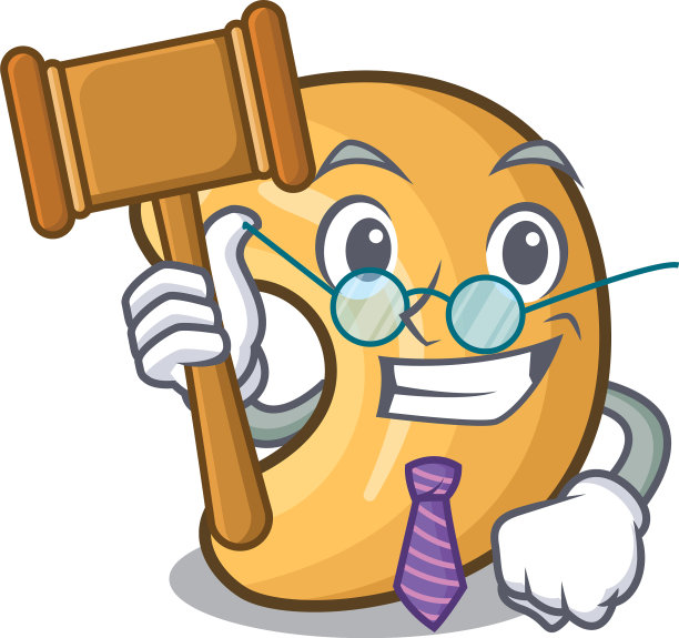 法官烤腰果隔离吉祥物图片下载