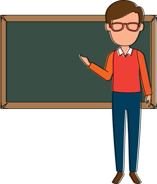 教师男与黑板头像角色图片下载
