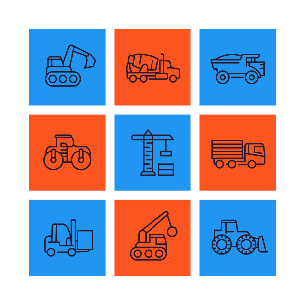 建筑车辆线图标设置图片下载