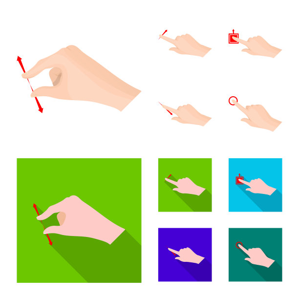 触摸屏和手标志集隔离对象图片下载