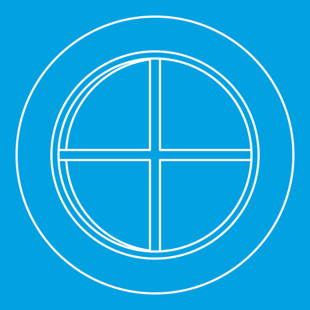 白色圆形窗口图标轮廓图片下载