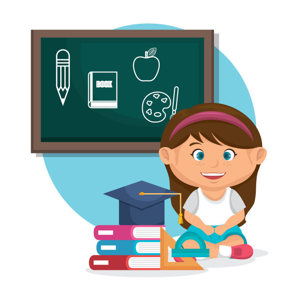 拿着黑板的小女生图片下载