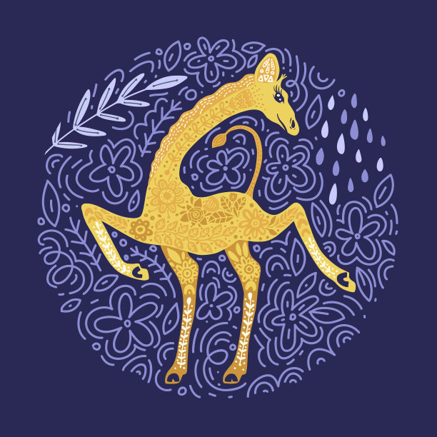 卡通长颈鹿图片下载