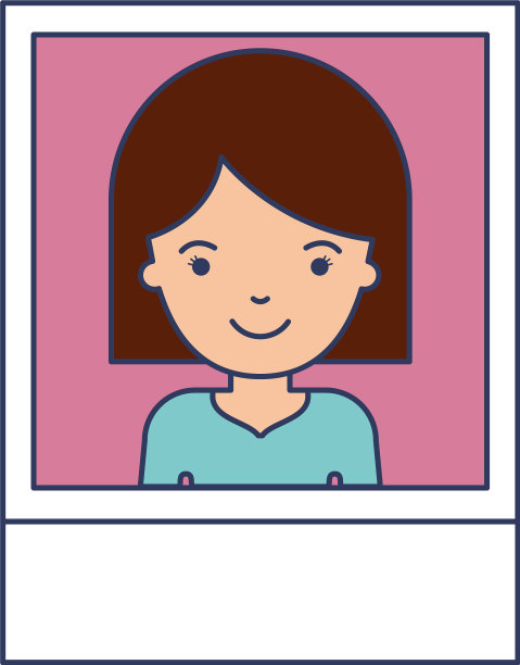 头发在中间的女人的身份证明照片图片下载