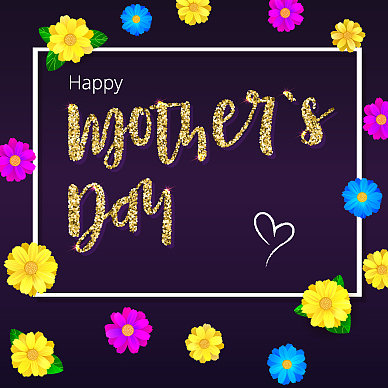 母亲节祝福的横幅金光闪闪图片下载