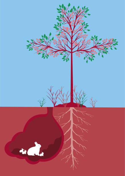 树和兔子图片下载