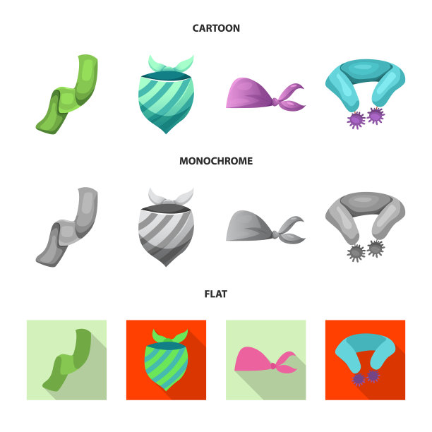 孤立的对象围巾和披肩图标图片下载