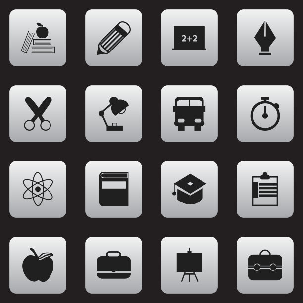 一组16可编辑的教育图标包括图片下载