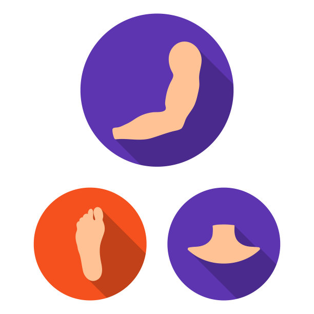 身体的一部分肢体扁平图标设置图片下载