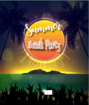 夏日海滩派对传单设计图片下载
