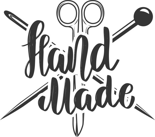 手工制作的徽章模板和剪刀图片下载