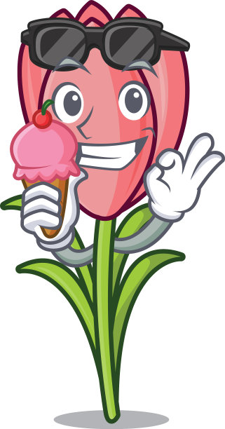 以冰淇淋番红花为卡通人物图片下载