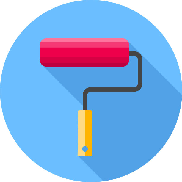 滚筒刷平面设计图标图片下载