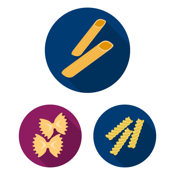 意大利面平面图标的类型集合图片下载