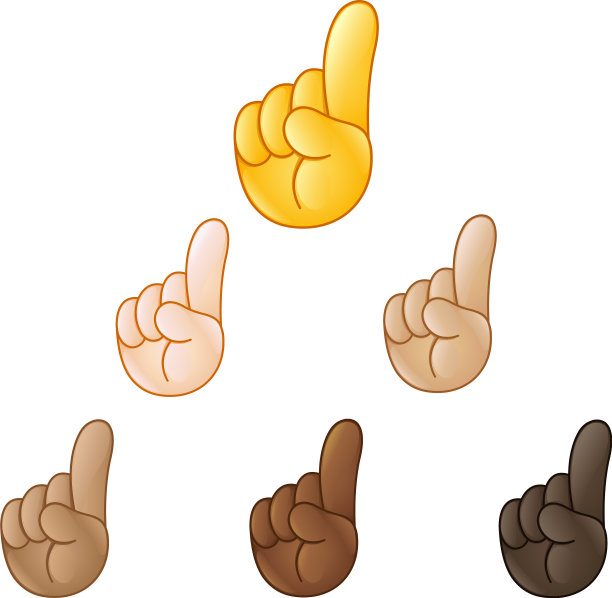 指数指向向上的手的表情图片下载