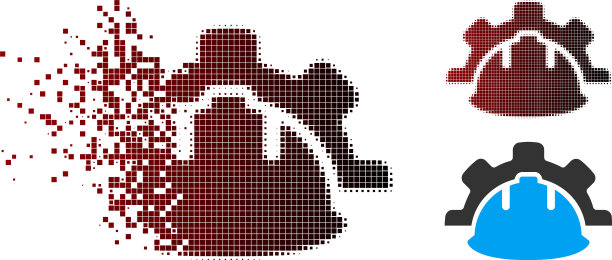 破碎像素半色调工业发展图标图片下载