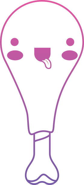 卡哇伊鸡腿在洋红色中退化为紫色图片下载