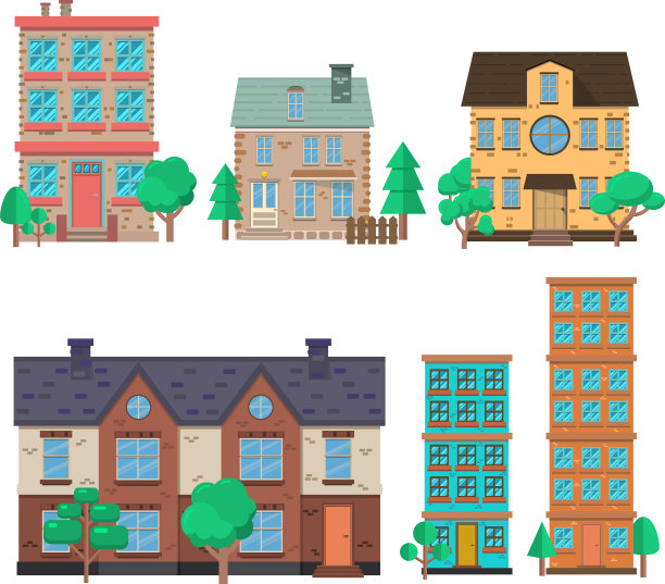 套房以扁平化风格为设计元素图片下载