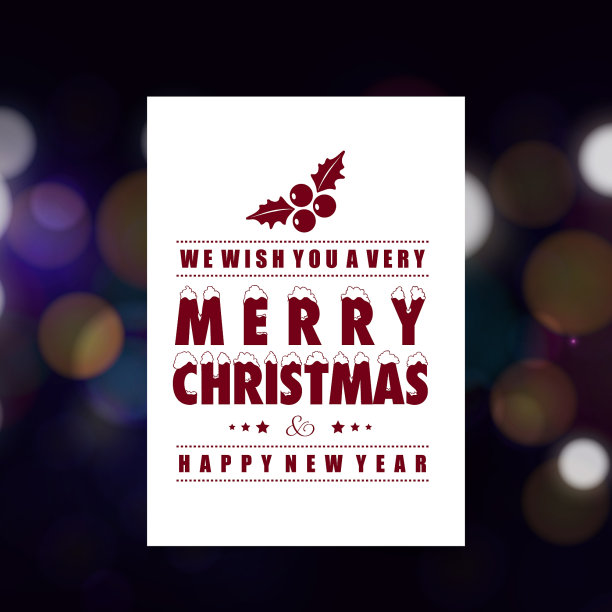 黑色图案背景的圣诞卡图片下载