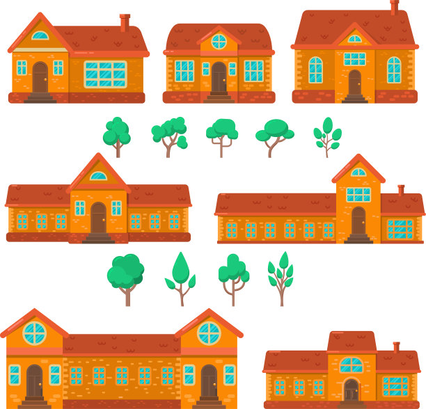 套房以扁平化风格为设计元素图片下载