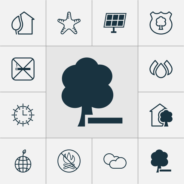 生态图标设置太阳能删除森林火灾图片下载