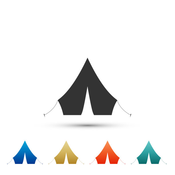 旅游帐篷图标孤立的白色背景图片下载