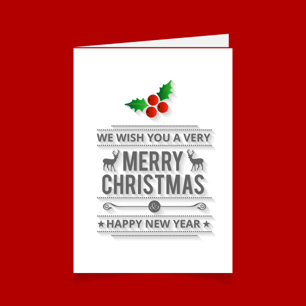 红色背景的圣诞贺卡图片下载