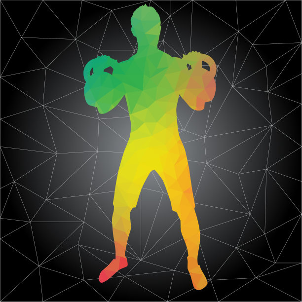 做健身和混合健身的人的剪影图片下载