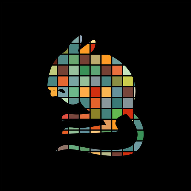 跳鼠，啮齿动物，哺乳动物，彩色剪影动物图片下载