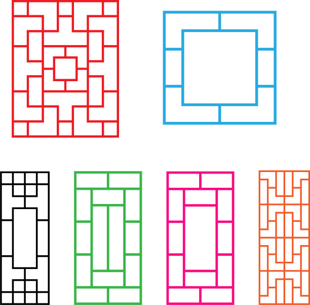 用于门窗、墙、栅栏的中式装饰图片下载