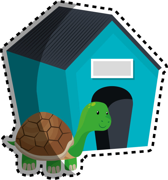 可爱的乌龟宠物孤立图标图片下载