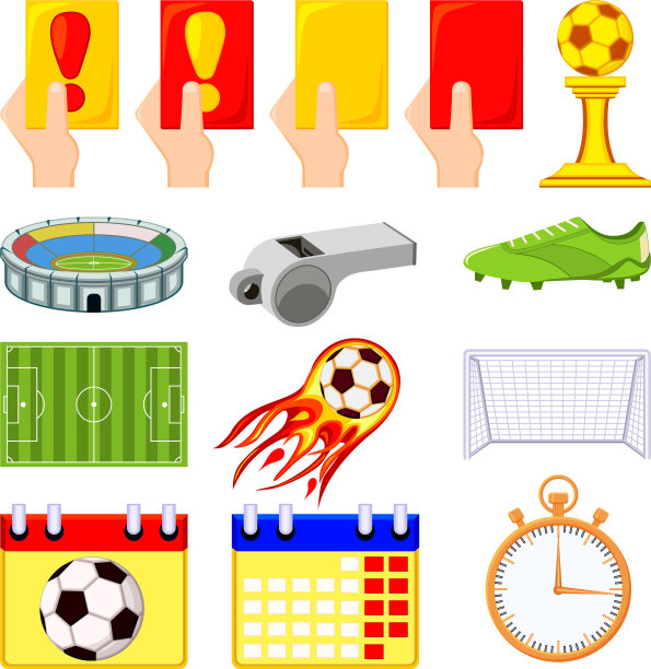 色彩缤纷的卡通足球锦标赛14元素图片下载