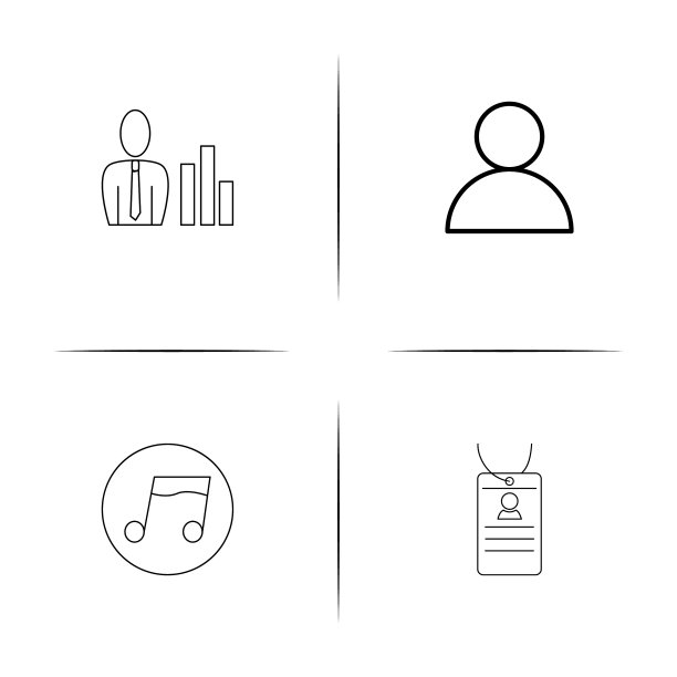 业务简单线性图标设置简单轮廓图片下载