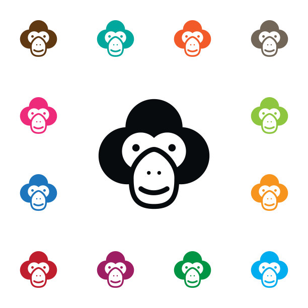孤立的黑猩猩图标卷尾猴元素可以图片下载