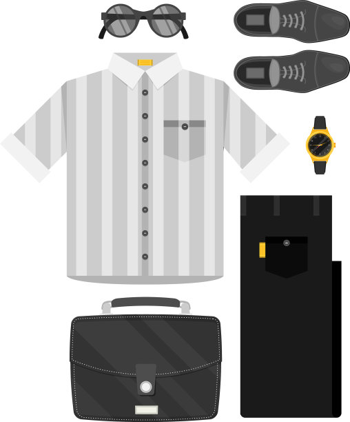 平面收集连衣裙设置孤立的白色图片下载