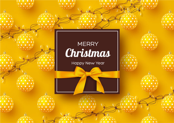 圣诞假期横幅逼真的3d装饰物图片下载