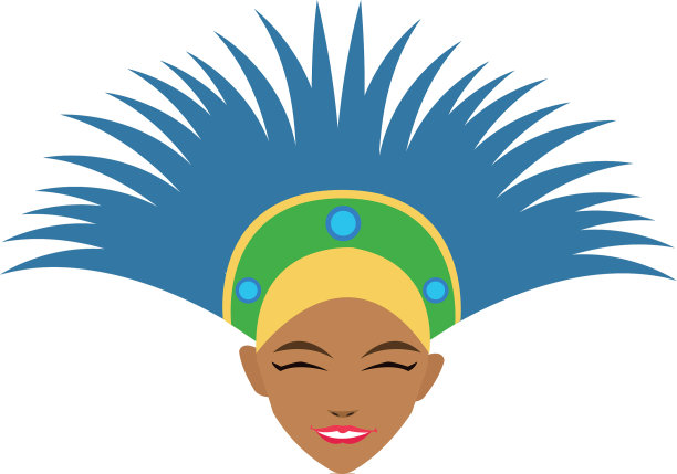 卡通女子桑巴舞巴西狂欢节图片下载