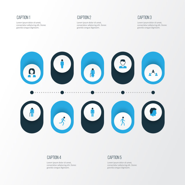人们彩色的图标集合联系图片下载