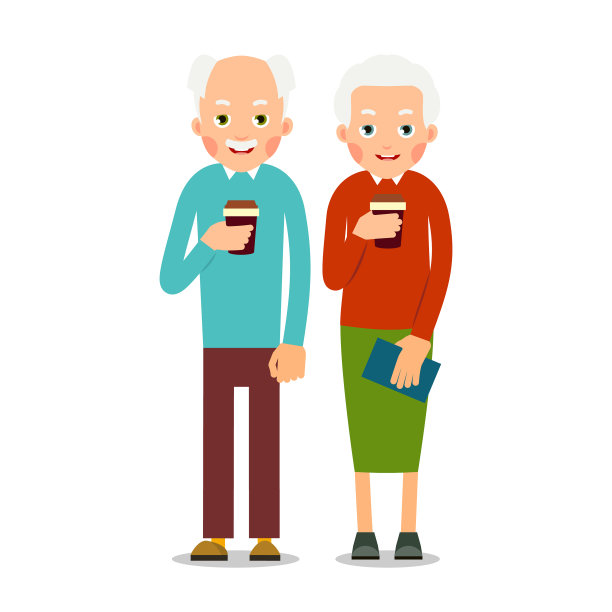 喝咖啡的老人老人图片下载