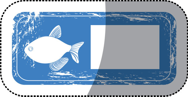 贴有剪影的旧蓝色矩形横幅图片下载