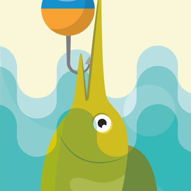 卡通鱼钓鱼图片下载