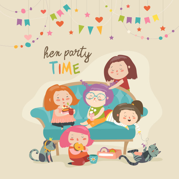 一群年轻女人坐在沙发上喝酒图片下载