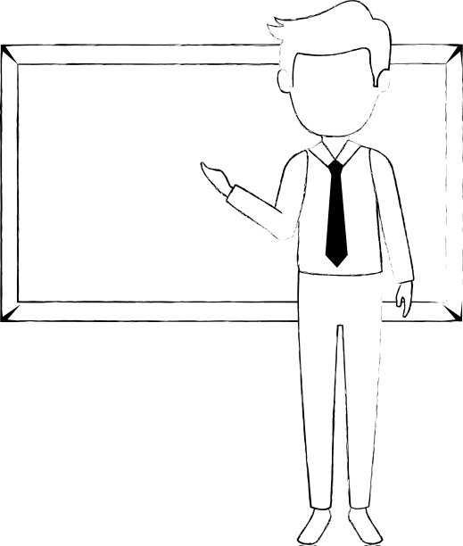 教师男与黑板头像角色图片下载