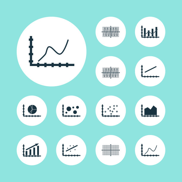 一组图表图表和统计图标图片下载