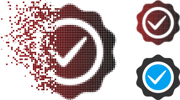 破坏像素半色调有效印章图标图片下载