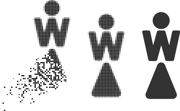 消散像素半色调女人图标图片下载